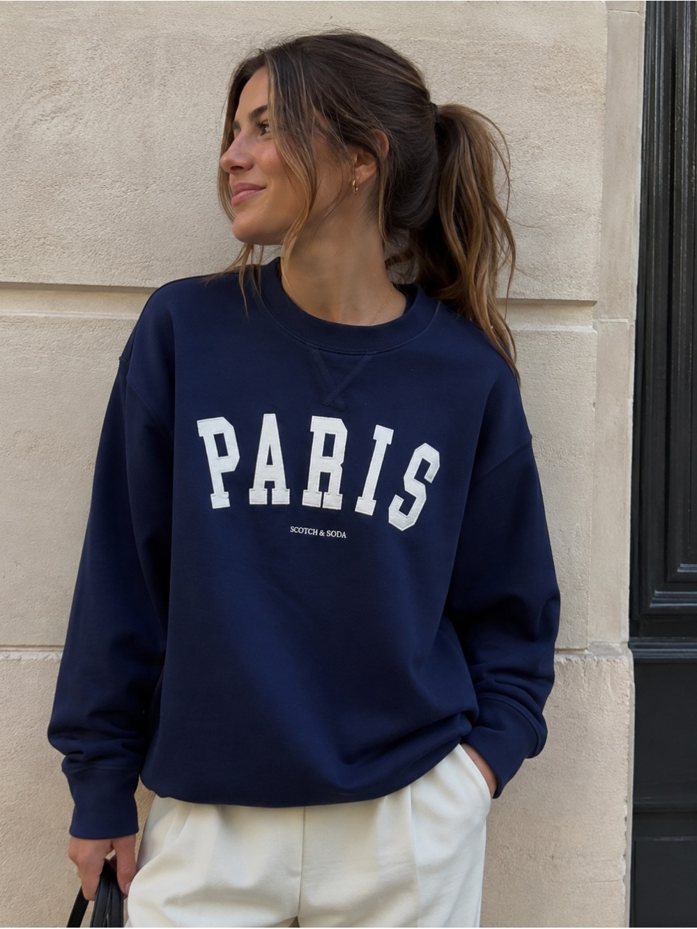 Scotch & Soda Navy 'PARIS' Graphic Sweatshirt medium